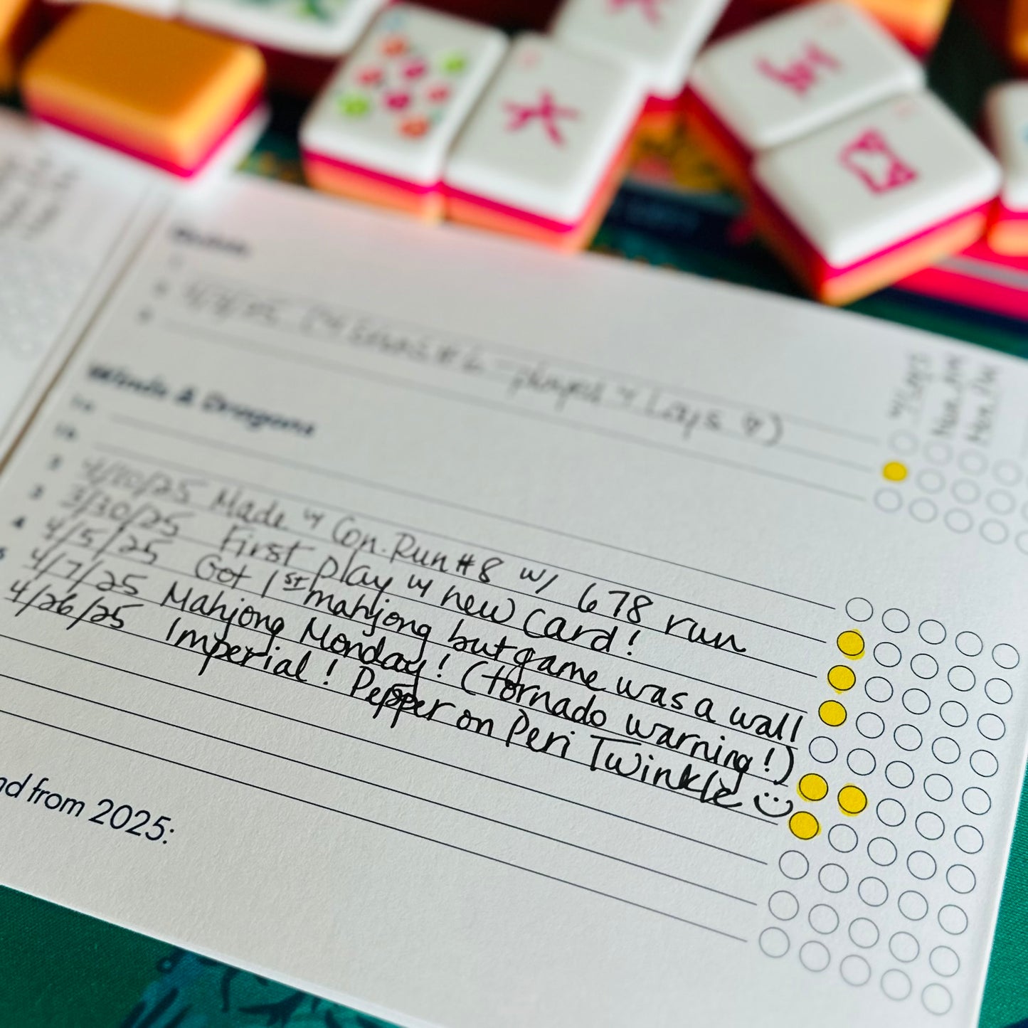 2025 Mahjong Memories Card